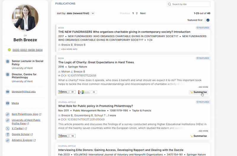 New in Symplectic Elements: Enhancing Research Visibility with Abstracts & AI Summaries in Public Profiles 1