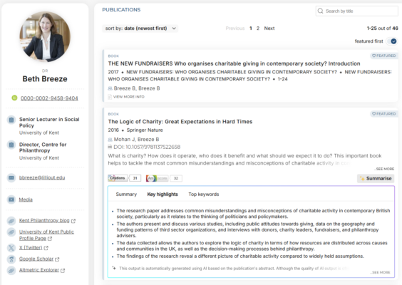 New in Symplectic Elements: Enhancing Research Visibility with Abstracts & AI Summaries in Public Profiles